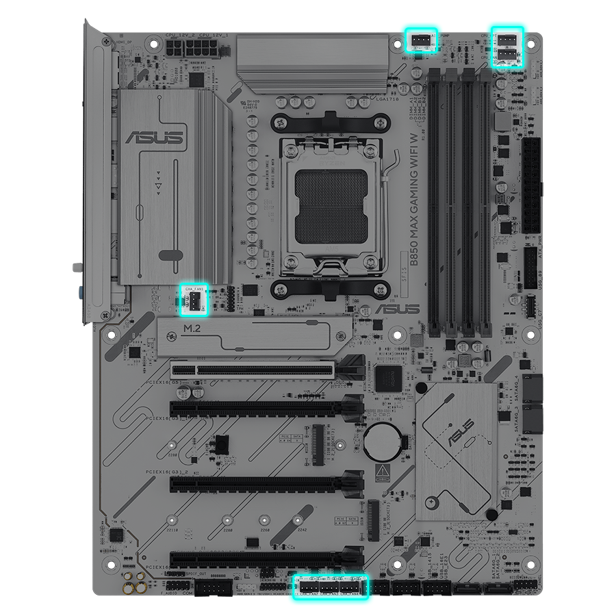 ASUS B850 MAX GAMING WIFI W - AMD AM5 ATX Motherboard, White PCB